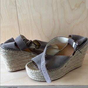 Soludos Women's Gray Wedge Sandals - 9